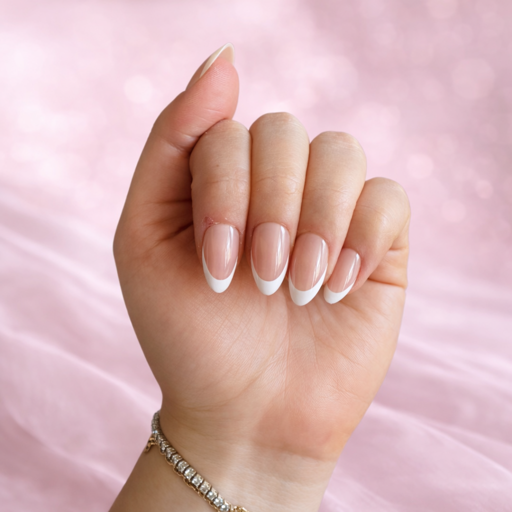 White French Almond Nails - Soft Gel Press On